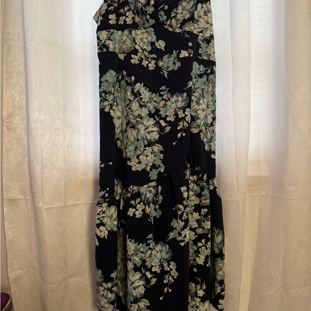 Maurices navy blue and Green Patterned Dress worn once